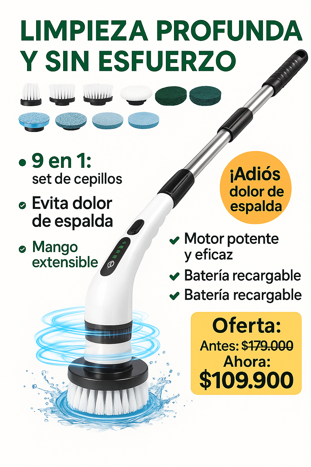 Limpiador Eléctrico Multifuncional 9x1🥇